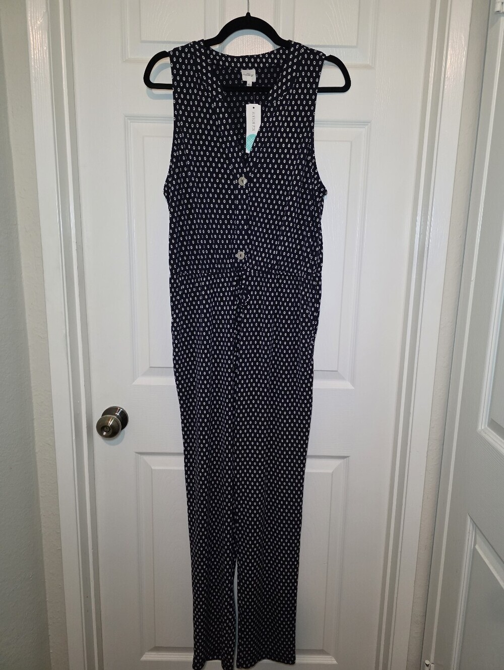 Kaileigh Jumpsuit Romper Sleeveless Navy Sz L NWT